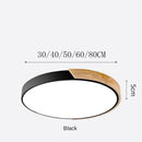Axyaa Solid Wood Round LED Ceiling Lamp for Bedroom and Living Room