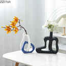 Axyaa Small Mouth Ceramic Vase for Desktop Flowers Arrangement
