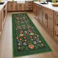 Nordic Floral Print Runner Rug by Axyaa - Stylish & Machine Washable Bedside Mat