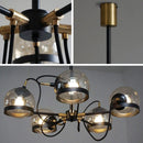 Axyaa Designer Glass Ball Chandelier - Black Gold LED Pendant Light
