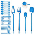 Axyaa 8-Piece Black Stainless Steel Dinnerware Set Kitchen Flatware Cutlery Party Bar Set.