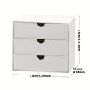 Axyaa 3-Tier Stackable Plastic Storage Drawer Rack White Multi-Purpose Organizer