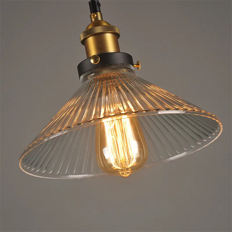 Axyaa Retro Loft Glass Pendant Light Industrial Lamp Vintage Style