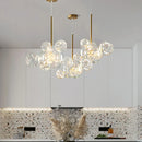 Axyaa Modern LED Glass Chandelier Gold Pendant Lighting for Home Decor