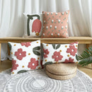 Axyaa Floral Embroidery Throw Pillow Case - 45X45 Decorative Cushion Cover