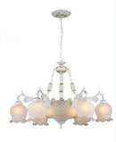 Axyaa European Chandelier with White Glass Shade for Dining Room