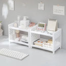 Axyaa Double Layer White Desktop Storage Rack for Desk Organization