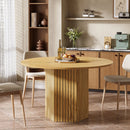 Axyaa 47-Inch Round Farmhouse Dining Table for 4-6 People, Industrial Kitchen Dinner Table