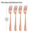 Axyaa Gold Dessert Fork Set Stainless Steel Coffee Ice Cream Cake Forks Black Cutlery