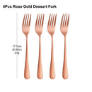 Axyaa Gold Dessert Fork Set Stainless Steel Coffee Ice Cream Cake Forks Black Cutlery