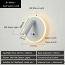 Axyaa LED Wall Sconce Lamp with Dual USB Ports & Adjustable Reading Lights