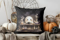 Axyaa Halloween Ghosts & Floral Pillow Cover for Sofa, Bedroom, Car