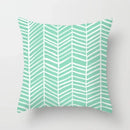 Light Blue Green Mint Geometric Print Boho Pillowcase Set by Axyaa