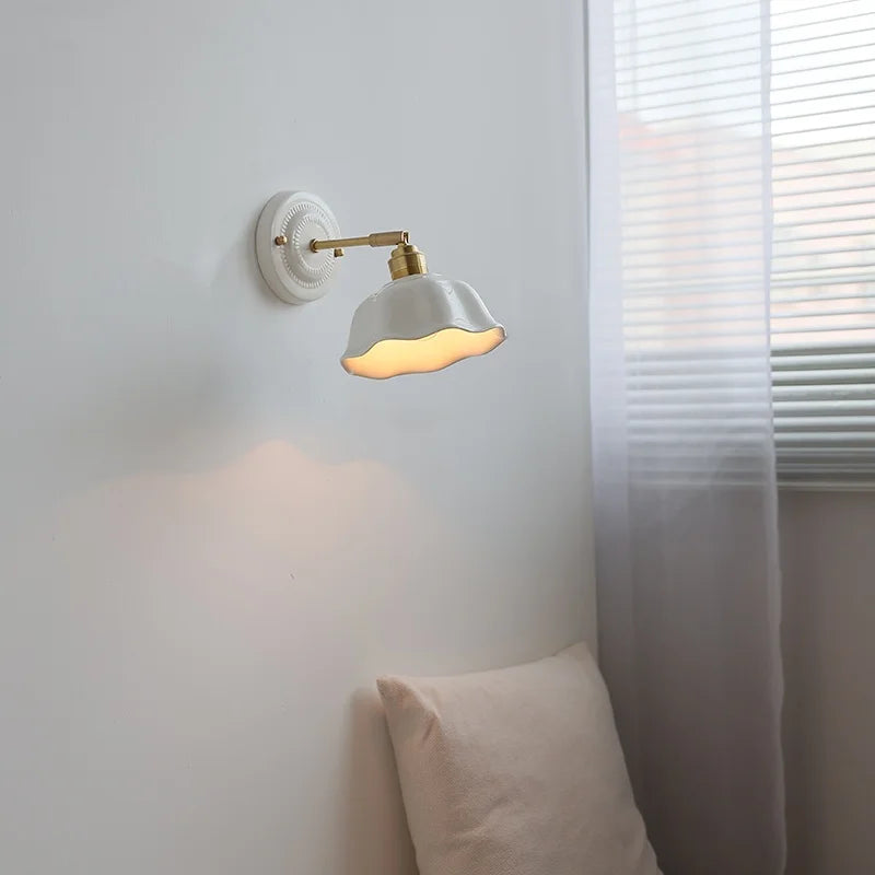 Axyaa Nordic Ceramic LED Wall Lights for Bedroom Living Room Decoration