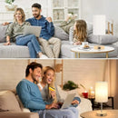 Axyaa Touch Table Lamp with USB Ports, Rechargeable Bedside Light for Home Office