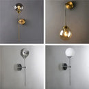Nordic Golden Chrome Glass Ball Wall Lamps by Axyaa