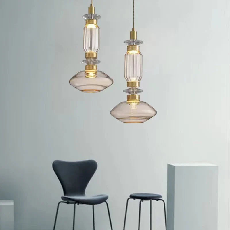 Axyaa Nordic Designer Stained Glass Chandelier for Living Room and Bedroom Decor