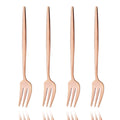 Axyaa Gold Fruit Cake Set: Mirror Stainless Steel Tea Fork, Snack Dessert, Small Salad Cutlery