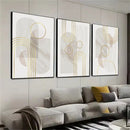 Modern Geometry Marble Gold Line Canvas Art Print by Axyaa