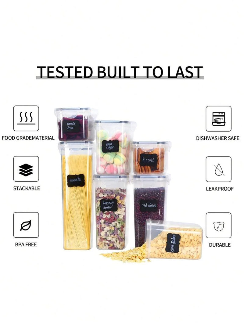 Axyaa Food Storage Jars Set with Labels & Marker