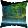 Axyaa Moonlit Waterfall Mountain Landscape Pillow Covers