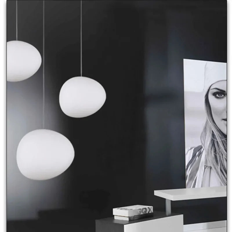 Axyaa Round Glass Pendant Lights - Stylish Ceiling Lamps for Living Room