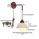 Axyaa Wabi Sabi LED Wall Light Yellow Travertine Stone Wooden Bedside Lamp