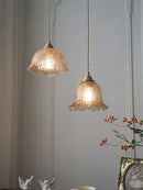 Axyaa Vintage Brass Glass Pendant Lights Hanging Lamp for Bar Dining Bedroom