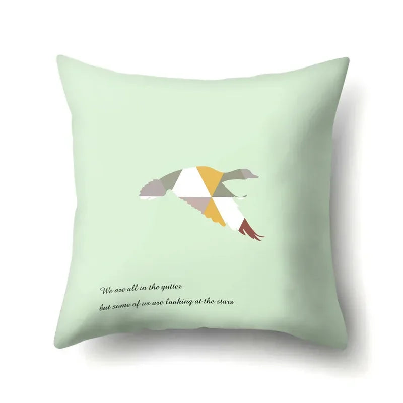 Axyaa Woodland Animal Cushion Cover: Bear Deer Pillow Case for Home Decor