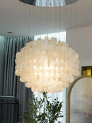 Axyaa Luxury Shell Ceiling Chandelier with Led Lights for Living Room and Staircase