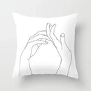 Minimalist White Pillow Cover - Axyaa Portrait Sketch Nordic Cushion