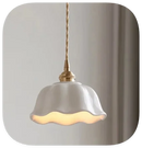 Axyaa Ceramic Pull Chain LED Wall Sconce Copper Arm Modern Wall Lamp