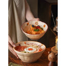 Axyaa Aesthetic Noodle Bowl with Underglaze Color | Cute Tableware