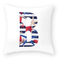 Axyaa Striped Alphabet Decorative Cushion Cover in Blue and White, 45x45cm
