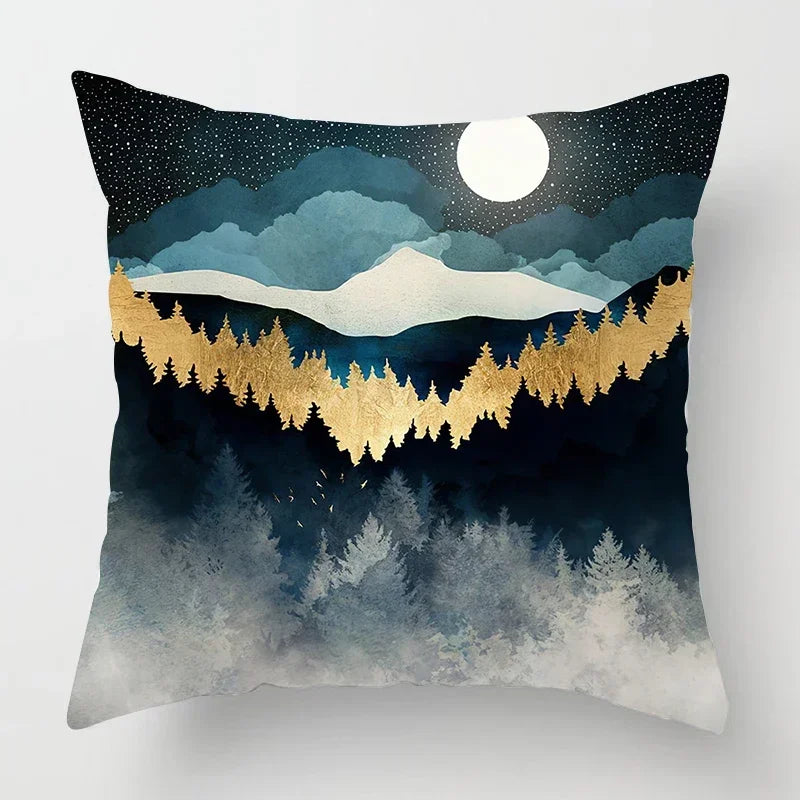 Axyaa Nordic Moon Metal Painting Pillowcase for Home Sofa Decor - 40*40 & 60*60