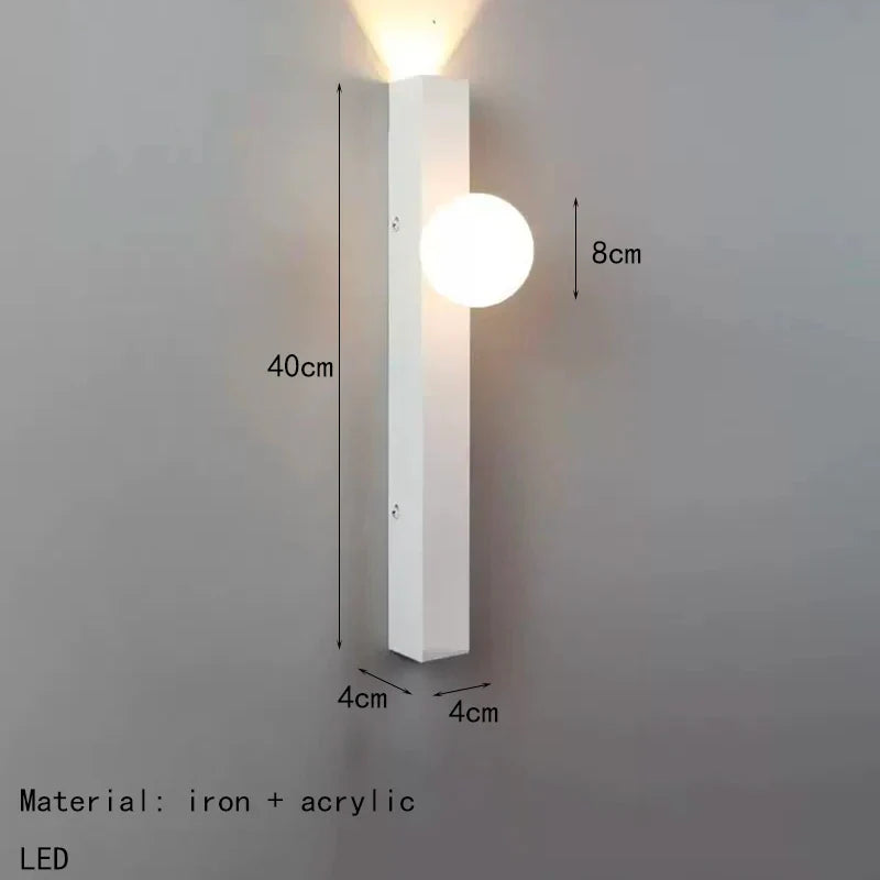 Axyaa White Glass Metal Wall Light for Bedroom, Stairs, Aisle, Restaurant, Sconce