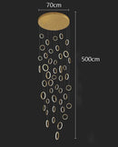 Axyaa LED Ring Pendant Chandelier | Adjustable Hanging Cables | Gold/Black | Home Dining Living Room