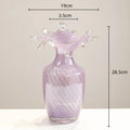 Axyaa Purple Wavy Glass Vase for Flower Arrangement and Home Decor