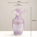 Axyaa Purple Wavy Glass Vase for Flower Arrangement and Home Decor