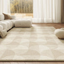 Axyaa Plush Cream Style Living Room Carpet: Soft, Thick, Washable, Large Area Rug