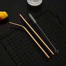 Stainless Steel Reusable Straws Set with Cleaner Brush - Axyaa Brand