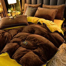 Axyaa King Milk Velvet Bedding Set - Ultra-thick, Skin-friendly, Antistatic Quilt Cover