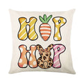 Axyaa Easter Bunny Eggs Pillowcase - 45x45cm Linen Sofa Cushion Cover