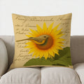 Sunflower & Bird Decorative Pillow Cover by Axyaa - Sofa, Bedroom, Car - Pattern Cushion Cover