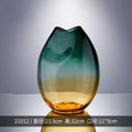Axyaa Green Gradient Glass Vase for Creative Home Decor and Flower Arrangements