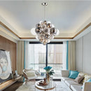 Axyaa Smoke Gray Glass Bubble Ball Chandelier - Nordic Style Luxury Pendant Lamp
