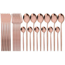 Axyaa Gold Stainless Steel Dinnerware Set for Elegant Table Setting