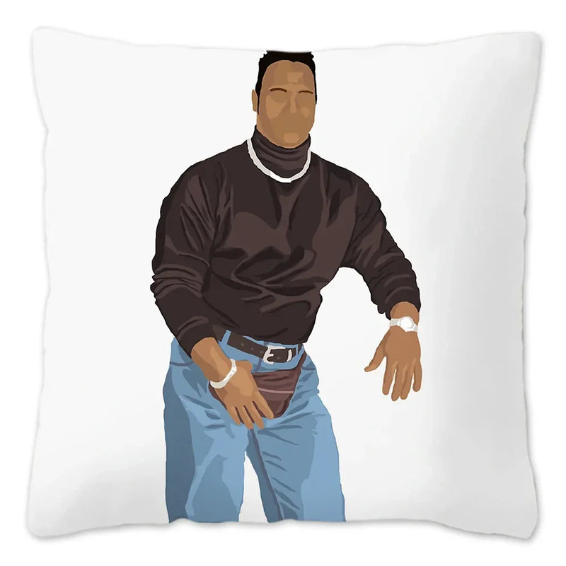 Axyaa Rock Face Cushion Cover: Funny Meme Throw Pillow for Home Decoration
