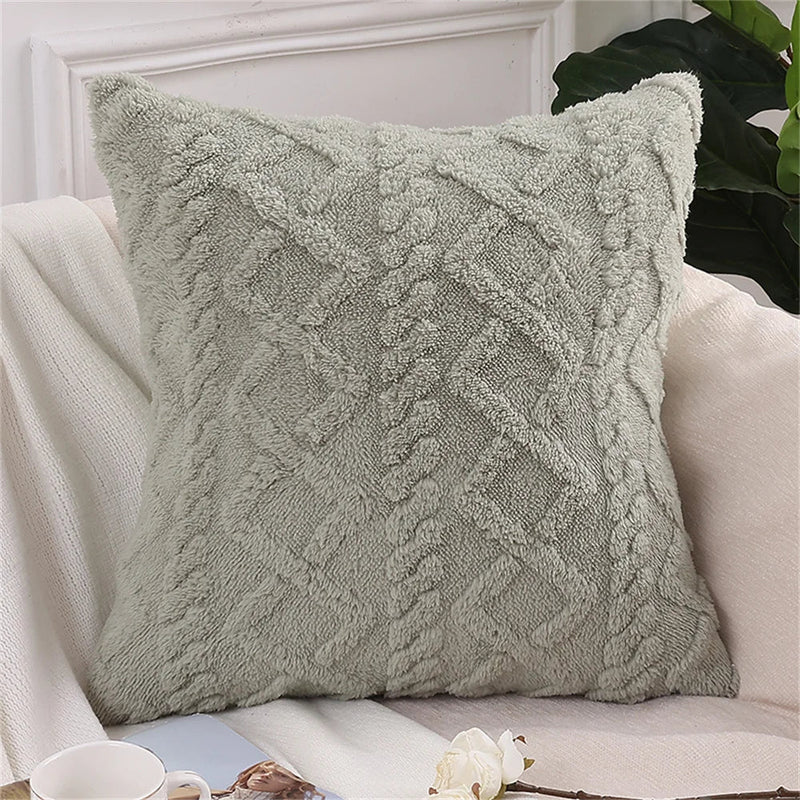 Axyaa Soft Velvet Throw Pillow Cover 40x40cm Solid Decor Square Cushion Case