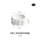 Axyaa Double-layer Ceramic Western-style Salad Bowl Dining Tableware, White